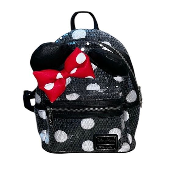 DisneyParks Loungefly Minnie Mouse Sequin Mini Backpack NEW